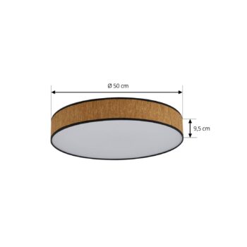 Lindby LED stropné svietidlo Jutis, béžová farba, morské riasy, Ø 50 cm