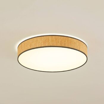 Lindby LED stropné svietidlo Jutis, béžová farba, morské riasy, Ø 50 cm