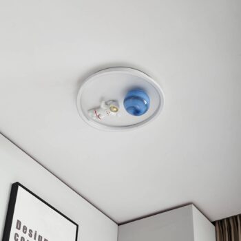Lindby LED stropné svietidlo Kosmo, 40 cm, biela, kov, zem