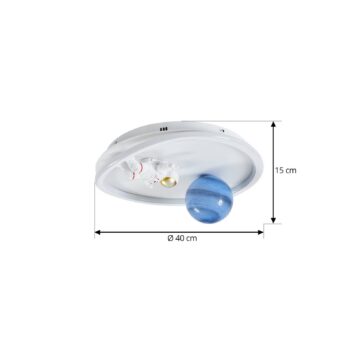 Lindby LED stropné svietidlo Kosmo, 40 cm, biela, kov, zem