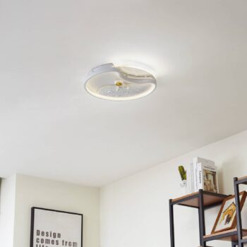 Lindby LED stropné svietidlo Kosmo, 40 cm, biele, kov, mesiac