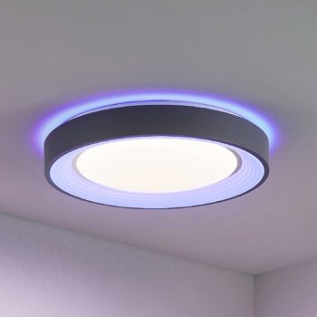 Lindby LED stropné svietidlo Lindum, RGB, CCT, diaľkové ovládanie, stmievateľné