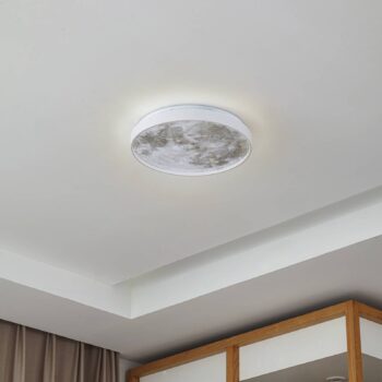 Lindby LED stropné svietidlo Lune, plast, kov, 38 cm