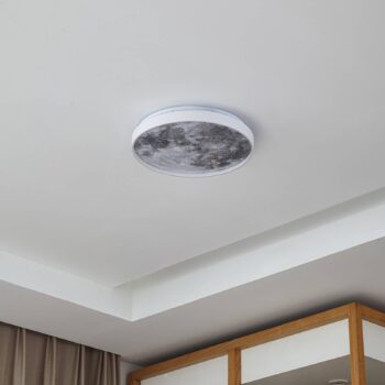 Lindby LED stropné svietidlo Lune, plast, kov, 38 cm