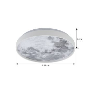 Lindby LED stropné svietidlo Lune, plast, kov, 38 cm