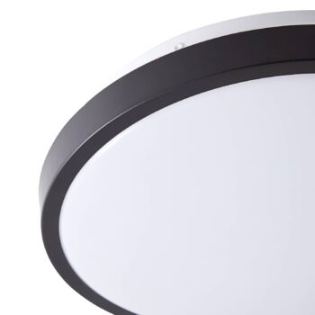 Lindby LED stropné svietidlo Medon Ø 29 cm čierny plast IP44