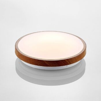 Lindby LED stropné svietidlo Mendosa, okrúhle, svetlé drevo, Ø 29 cm