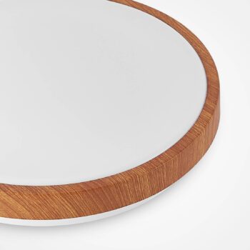 Lindby LED stropné svietidlo Mynte, Ø30cm, vzhľad dreva, plast