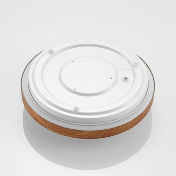 Lindby LED stropné svietidlo Mynte, Ø30cm, vzhľad dreva, plast