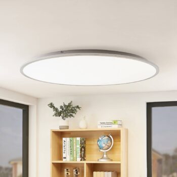Lindby LED stropné svietidlo Narima, 4 000 K, Ø 100 cm, strieborná