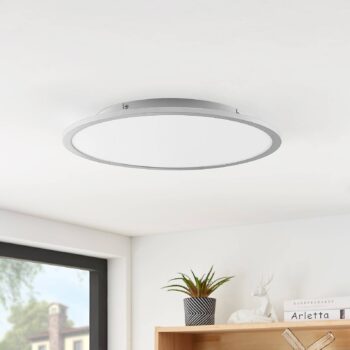 Lindby LED stropné svietidlo Narima, 4 000 K, Ø 50 cm, strieborná