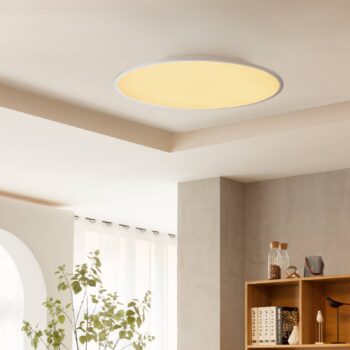 Lindby LED stropné svietidlo Narima, CCT, Ø 80 cm, strieborná