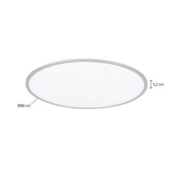 Lindby LED stropné svietidlo Narima, CCT, Ø 80 cm, strieborná