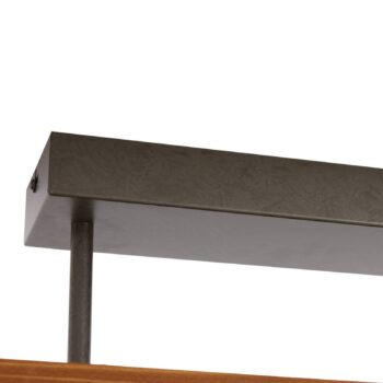 Lindby LED stropné svietidlo Nesaja, čierne, drevo, 98 cm, stmievateľné