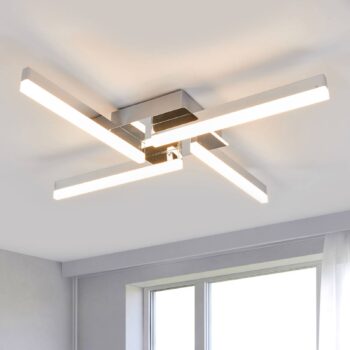 Lindby LED stropné svietidlo Patrik, 59 cm, 4 svetlá, chróm, IP44