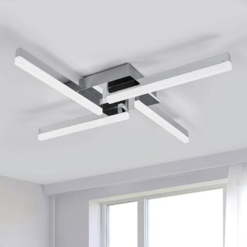Lindby LED stropné svietidlo Patrik, 59 cm, 4 svetlá, chróm, IP44