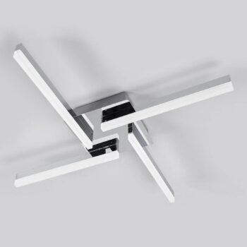 Lindby LED stropné svietidlo Patrik, 59 cm, 4 svetlá, chróm, IP44