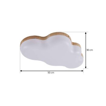 Lindby LED stropné svietidlo Pilvi, plast, oblak, 50 cm