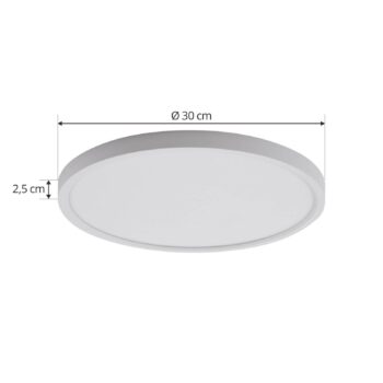 Lindby LED stropné svietidlo Pravin, Ø 30 cm, CCT, biele