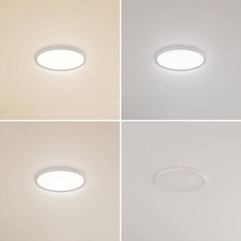 Lindby LED stropné svietidlo Pravin, Ø 30 cm, CCT, biele