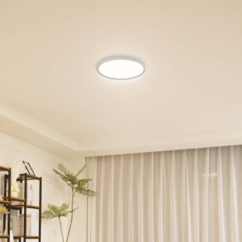 Lindby LED stropné svietidlo Pravin, Ø 40 cm, CCT, biele