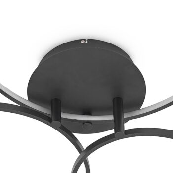 Lindby LED stropné svietidlo Rayk, čierne, kov, 77 cm, stmievateľné