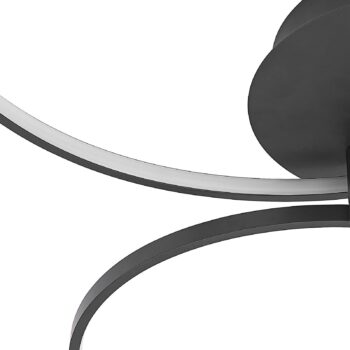 Lindby LED stropné svietidlo Rayk, čierne, kov, 77 cm, stmievateľné