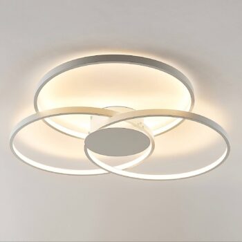 Lindby LED stropné svietidlo Riley, biele, kov, 80 cm, stmievateľné