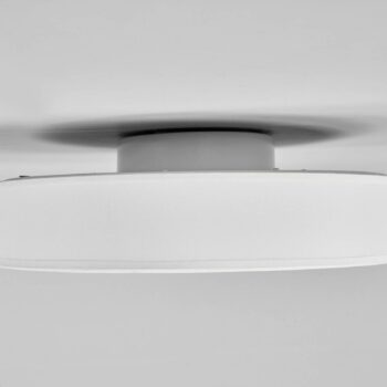 Lindby LED stropné svietidlo Saira, Ø 30 cm, biela, textil