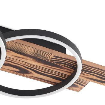 Lindby LED stropné svietidlo Sentoa, drevo, dĺžka 100 cm, 3 000 K