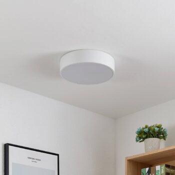 Lindby LED stropné svietidlo Simera, Ø 30 cm, biela, kov