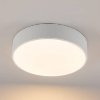 Lindby LED stropné svietidlo Simera, Ø 30 cm, biela, kov