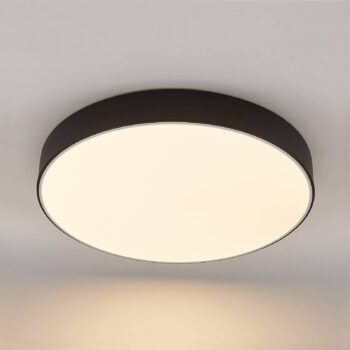Lindby LED stropné svietidlo Simera, Ø 50 cm, čierna farba, kov