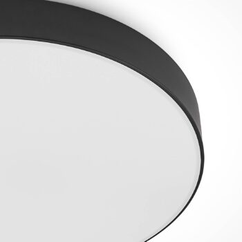 Lindby LED stropné svietidlo Simera, Ø 50 cm, čierna farba, kov