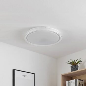 Lindby LED stropné svietidlo Sleya Ø 50 cm, biele, CCT, stmievateľné
