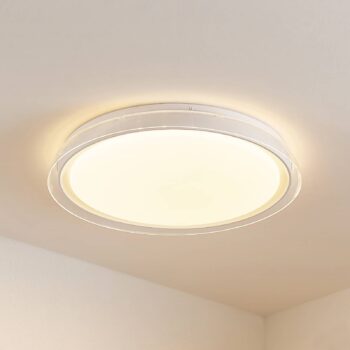 Lindby LED stropné svietidlo Sleya Ø 50 cm, biele, CCT, stmievateľné