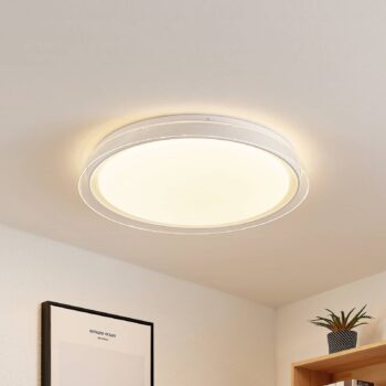 Lindby LED stropné svietidlo Sleya Ø 50 cm, biele, CCT, stmievateľné