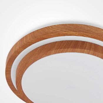 Lindby LED stropné svietidlo Vaako, Ø 41 cm, kov, vzhľad dreva