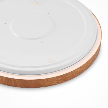 Lindby LED stropné svietidlo Vaako, Ø 41 cm, kov, vzhľad dreva