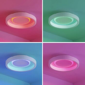 Lindby LED stropné svietidlo Wikani, biele, RGB, CCT, stmievateľné