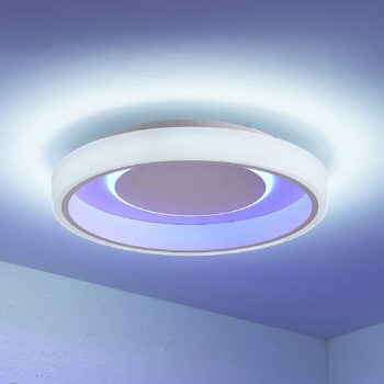 Lindby LED stropné svietidlo Wikani, biele, RGB, CCT, stmievateľné