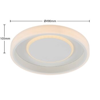 Lindby LED stropné svietidlo Wikani, biele, RGB, CCT, stmievateľné