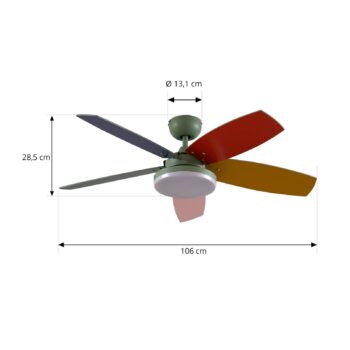 Lindby LED stropný ventilátor Jonte, drevo, DC, tichý, Ø 106 cm
