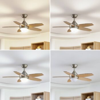 Lindby LED stropný ventilátor Klasika, DC, tichý, 106 cm, CCT