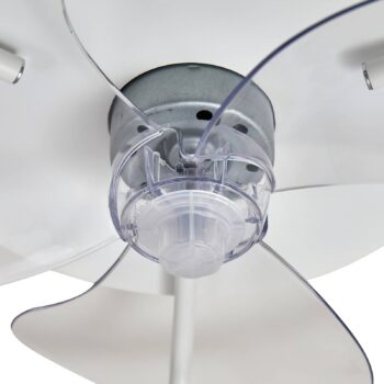 Lindby LED stropný ventilátor Momitu, biela, hliník, Ø 50 cm
