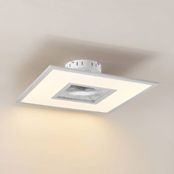 Lindby LED stropný ventilátor Romea, hranatý, DC, tichý, 60 cm