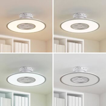 Lindby LED stropný ventilátor Romea, okrúhly, DC, tichý, 60 cm