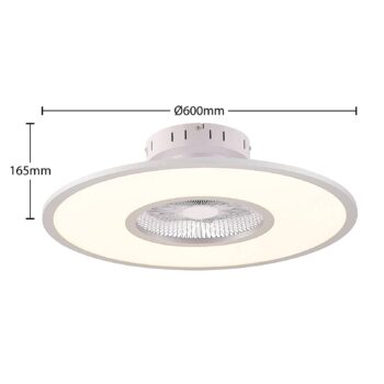 Lindby LED stropný ventilátor Romea, okrúhly, DC, tichý, 60 cm