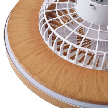 Lindby LED stropný ventilátor Teleo, Ø 58 cm, farba dreva, CCT