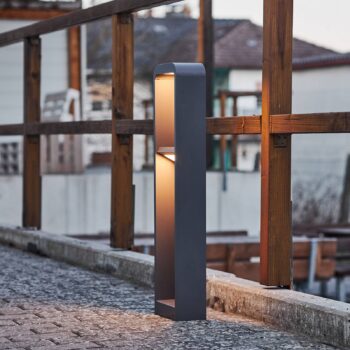 Lindby LED svetlo na chodník Darko, 80 cm, sivé, kov, IP54